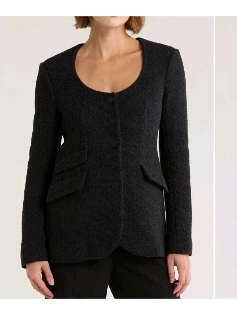 NEW, Rag & Bone Rosie Tweed Blazer Jacket in Black Size 0 #SJ2716